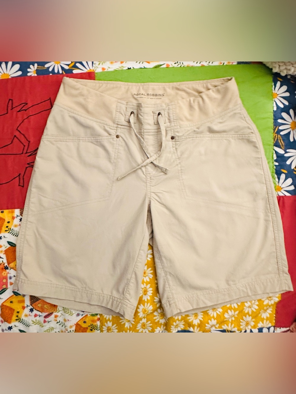 Royal Robbins Women’s Light Beige Outdoor Hybrid Shorts Size 9 Travel Stretch